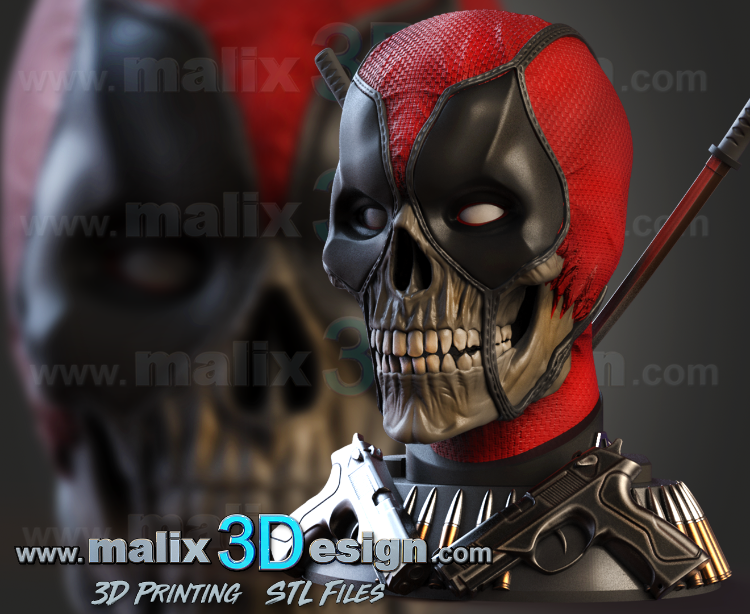 DEADPOOL ( bust ) - 3D Printing STL Files