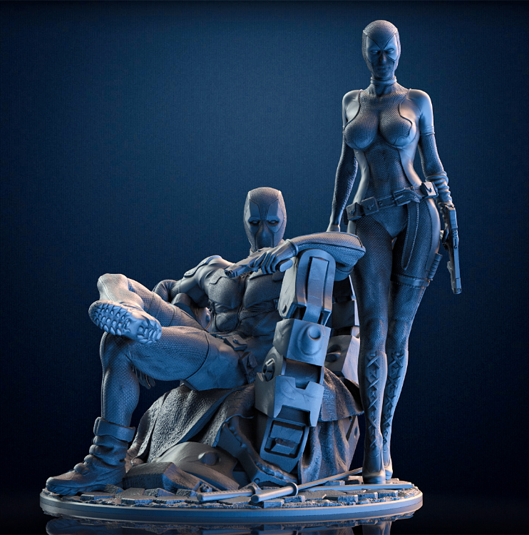 DEADPOOL & Lady DEADPOOL - 3D Printing STL files