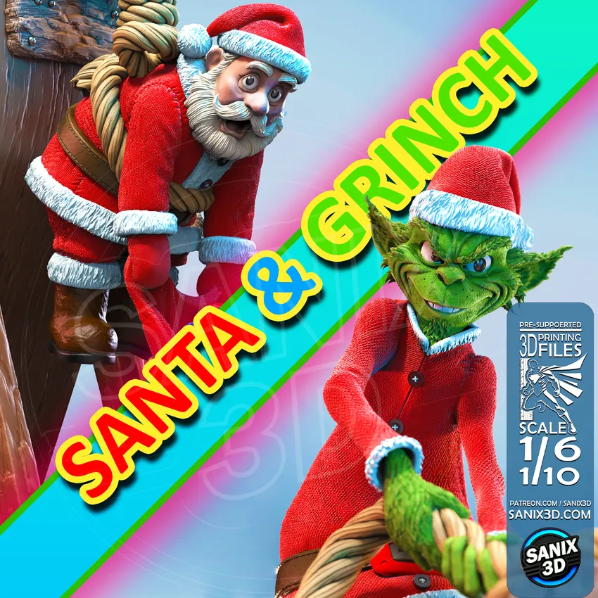 SANTA & GRINCH - 3D Printing Files