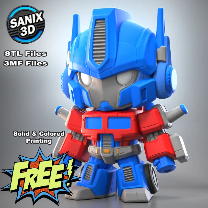 OptiBot - Free Chibi Optimus Prime ( STL + 3MF )
